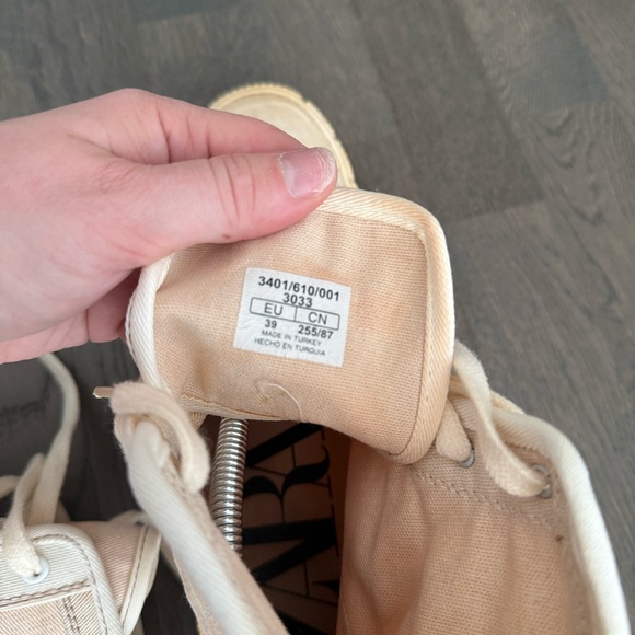 NWOT Zara Chunky High-Top Sneakers in Off-White Canvas Womens 39/8.5 - Picture 7 of 7